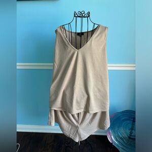Tan Two Piece Polyester Set